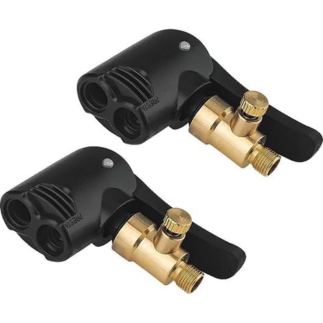 Car Tyre Valve Adapter 2pcs Brass Tip Pump Inflating Valve Adapter American and French Valve Connection Adapter for Car Motorcycle Tyre Inflator (1/5)