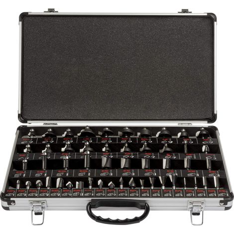 Trend Set di Partenza di 50 Frese per Router, Gambo da 6,35 mm, Punta in Carburo di Tungsteno, Custodia in Alluminio Inclusa, SET/SS50X1/4TC (1/5)