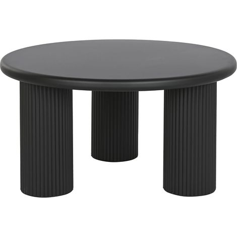 Table d'appoint ronde en métal coloris noir - diamètre 75 x Hauteur 40 cm (1/4)