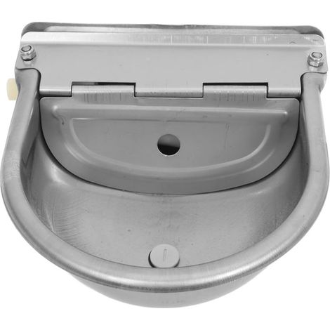 Abreuvoir automatique robuste en acier inoxydable pour bovins, chevaux et moutons Bol d'eau pratique pour le bétail Vanne à flotteur intégrée pour un accès constant à l'eau fraîche (1/5)