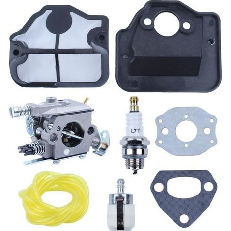 Carburateur Tuyau de filtre à air Joint Bougie d'allumage Réparation Kit Pour Tronçonneuse Husqvarna 136 137 141 142 36 41 (1/4)