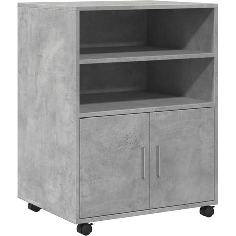 Maison Exclusive - Mobiletto con Ruote Grigio Cemento 60x48x81 cm in Truciolato