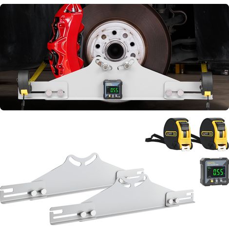 VEVOR Outil deAlignement de Roue 2PCs, Plaque de Parallellisme et de Carrossage en Acier Carbone avec Detecteur deAngle Numerique et 2 Rubans a Mesurer, pour Voitures, Camions, SUV et Vehicules