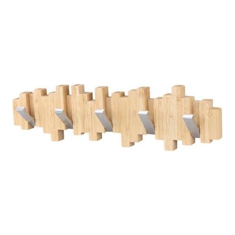 Perchero de pared de madera con forma de árbol y 5 ganchos (1/4)