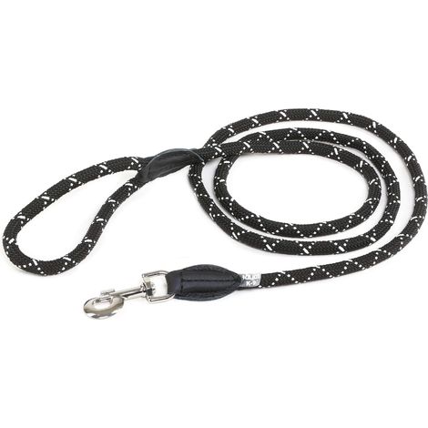 Julius-K9 Guinzaglio IDC in corda, 12 mm x 2 m, nero fluorescente (1/4)