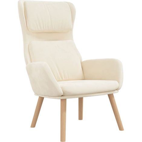 Poltrona lounge da camera dal design moderno per divano letto in tessuto di velluto crema DEC026638