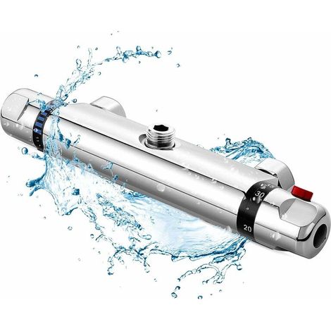 Bardusch-Mitigeur Thermostatique de Douche, Robinet Thermostatique Baignoire en tout le cuivre, Protection de Sécurité avec 38℃ Anti Brûlure Bouton, Mitigeur Baignoire Réglage Précis de Tempétature et (1/5)