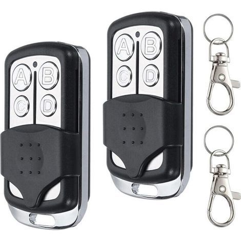 433,92 MHz Télécommande Portail Telecommande Universelle Portail Telecommande Porte de Garage 4 Canaux Télécommandes de Duplicateur de Code Fixe 2pcs (1/5)