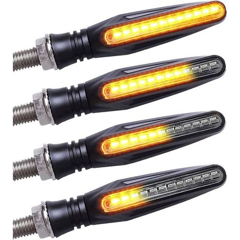 Clignotant Moto Led Universel Clignotants Moto Feu de Jour Clignotant Moto Ampoule Sequentiel Homologue Ambre pack of 4pcs (1/5)