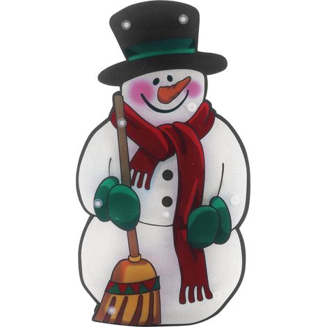 Bonhomme de neige lumineux LED avec ventouse, lampe suspendue de Noël pour décoration de fenêtre et mise en scène (1/5)