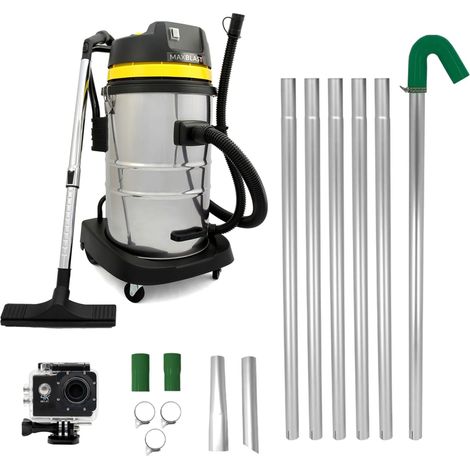 Kit grondaie: aspiratore 60L + aste 7,2m + telecamera 4K  Pulizia facile