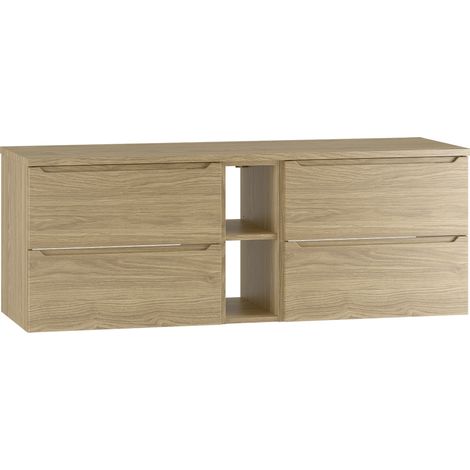Mueble bajo lavabo 140cm 2 compartimientos encimera Viggo Madera (1/4)