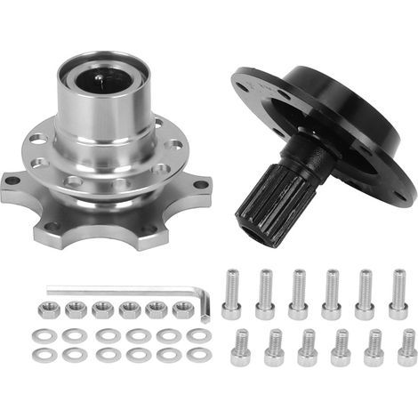 Adaptateur de moyeu de volant Suuonee, kit universel d'adaptateur de moyeu de déconnexion rapide du volant à 6 trous Outil de réparation de voiture[argent] (1/5)