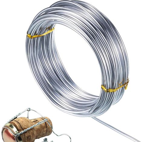 (1 mm) Fil de traitement en aluminium argenté de 20 mètres, polyvalent et flexible. (1/5)