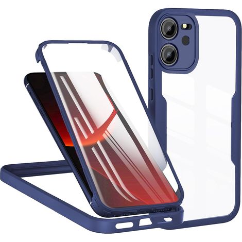 Coque pour Xiaomi 13T / 13T Pro 5G, Antichoc Housse avec Protecteur D'écran Intégré, Étui de Téléphone 360 Protection Complet Double Face Transparent Bumper Intégrale Case - Bleu (1/5)