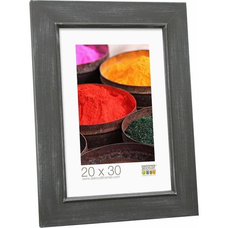 Style Rustique Cadre Photo Technique de Peinture Bois Gris 27,2 x 22,1 x 1,5 cm (1/2)