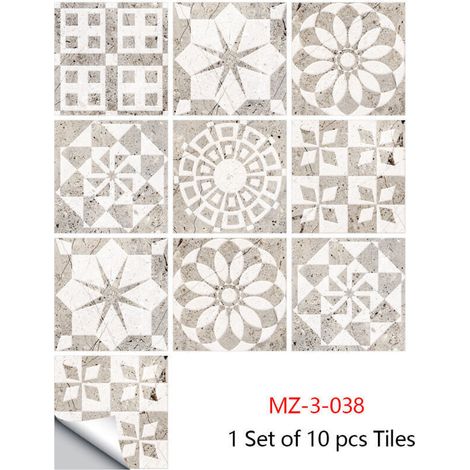 Autocollants Muraux Cuisine et Salle de Bain – 10 Pièces, Tuiles PVC Étanches, Auto-Adhésives, Faciles à Poser et Nettoyer (1/3)