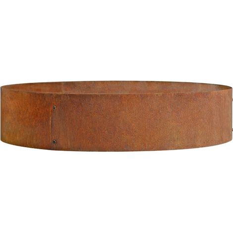 Estexo – Carré potager en acier Corten 120 cm – Hauteur 20 cm – Anneau de plantation pour fleurs et herbes – Solide et durable