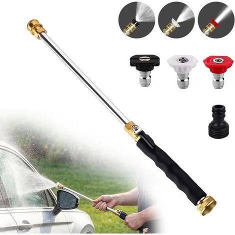 Idropulitrice, pistola per autolavaggio, idropulitrice con 3 ugelli, dispositivo di lavaggio turbo, attacco per tubo da giardino, spruzzatore d'acqua, autolavaggio, acqua ad alta pressione (1/5)