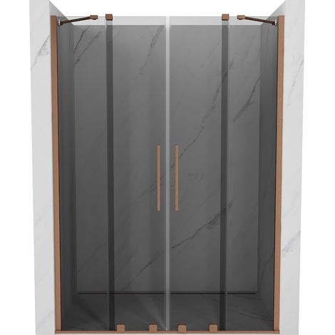 Mexen Velar Duo puerta de ducha corredera 150 cm, grafito, cobre cepillado - 871-150-000-42-65 (1/5)