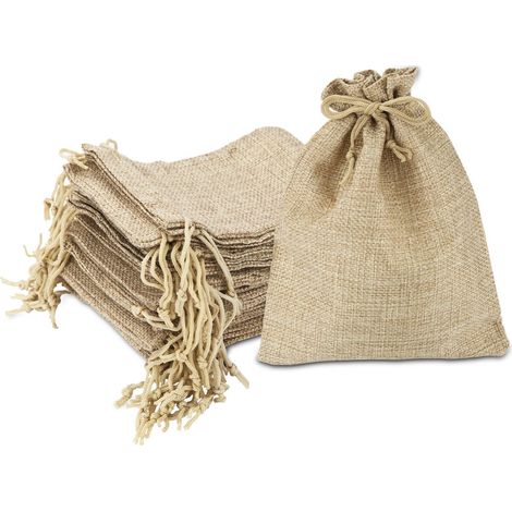 Pochon Tissu 15x20cm Sac en Toile de Jute 20 Pièces Pochon Dragees avec Cordon Sac Toile de Jute Réutilisable Idéal pour Rangement Bijoux Sachet Mariage DIY Décoration Fête Communion Cosmétiques (1/5)
