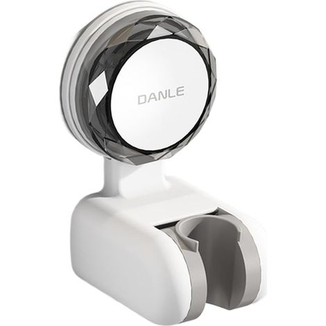 Support de pommeau de douche à ventouse, fixation murale pivotante à 360°, installation sans perçage sur carrelage lisse, compatible avec les pommeaux de douche de 18 à 23 mm (blanc crème) (1/5)