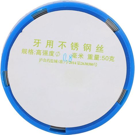 Fil dentaire orthodontique chirurgical en acier inoxydable 50g (0.8mm) pour appareil dentaire (1/5)