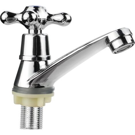 Bathroom Faucet Cold Water Sink Faucet Modern Basin Mixer Tap, Cross Handle Design for Home Bathroom Sink Basin Kitchen,G1/2 (1/5)
