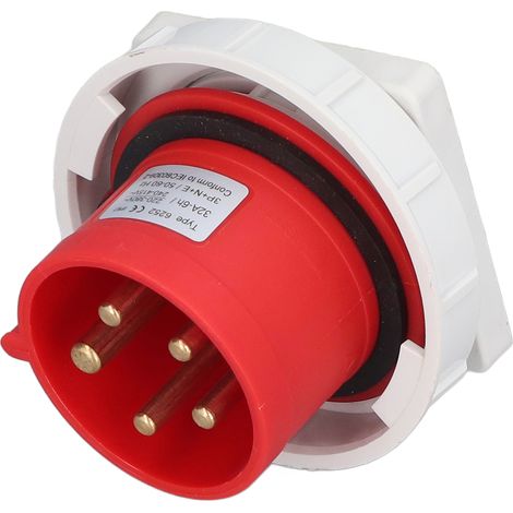 Connecteur industriel étanche IP67 prise aviation 3P+N+E 32A AC 220-380V 240-415V (1/5)