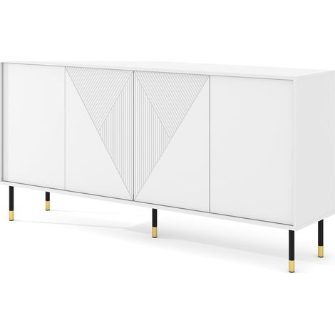 Cómoda WOODY 180 cm 4D fresado blanco mate (1/5)
