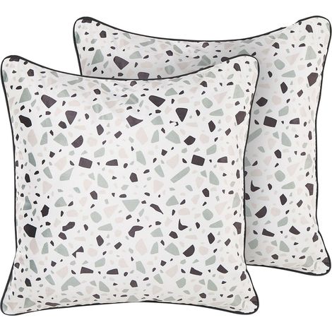 Set di 2 cuscini Decorativi Quadrati in Velluto Multicolore 45 x 45 cm Lavender (1/5)