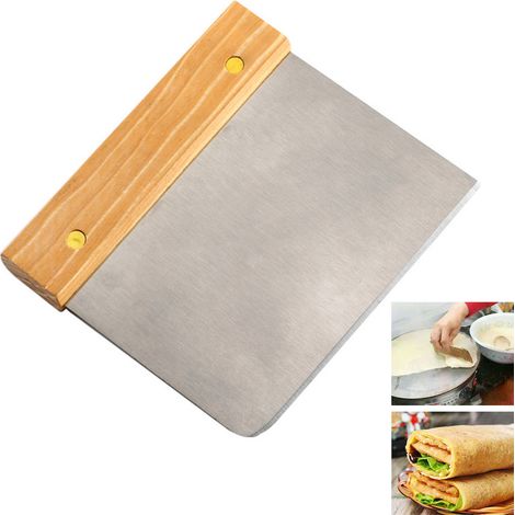 1 Pièce Raclette à Pâte en Acier Inoxydable avec Manche en Bois - Outil de Pâtisserie pour Cuisine, Découpe et Façonnage (1/5)
