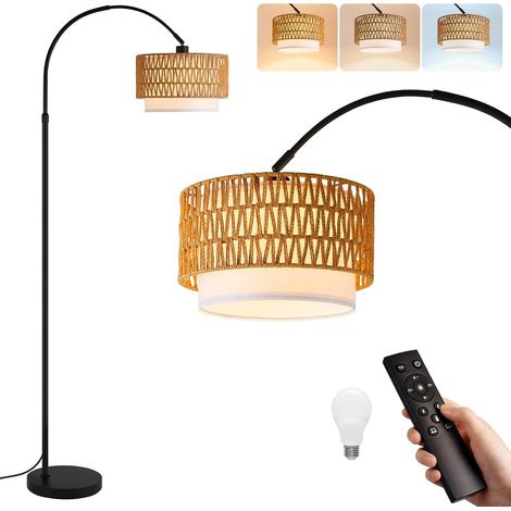 Lampadaire Boho en rotin, lampe arquée pour salon : Lampadaire (1/5)