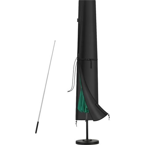 Housse de Parasol Déporté Housses pour Parasols de Jardin Droit 3m Bâche Parasol Déporté Imperméable Housse de Protection pour Parasol Ø 300cm, Anti-UV Housse Parasols avec Tige 220x40/50cm (1/5)