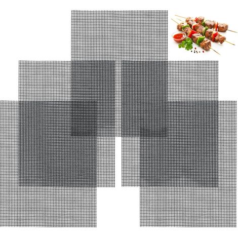 5-teiliges Grillset, Antihaft-Grillmatten, wiederverwendbare Antihaft-Kochmatten für Gasgrills, Kochen und Backen (40 x 30 cm) (1/5)