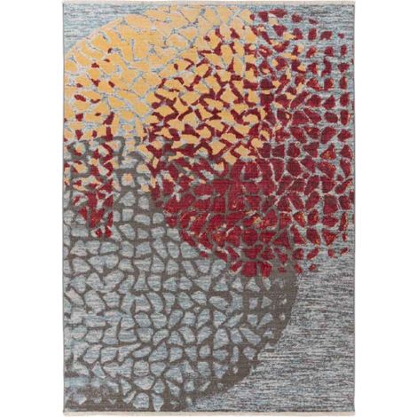 Tapis Tissé Imprimé à Poils Courts "Dilan" Rouge 80 x 150 cm (1/5)