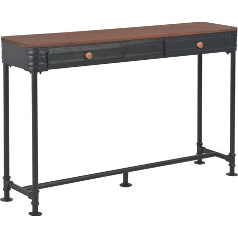 Table console avec 2 tiroirs 120x30x75 cm Bois de sapin massif vidaXL (1/5)