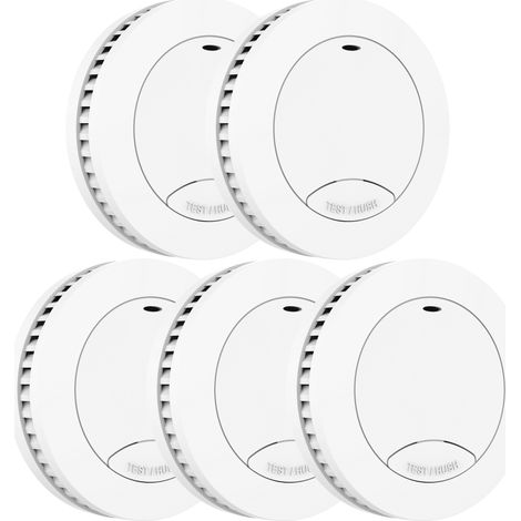 Détecteur de fumée Aroha Safety Pro Mini - Batterie 10 ans - Détecteur de fumée - Alarme incendie - 5 pièces
