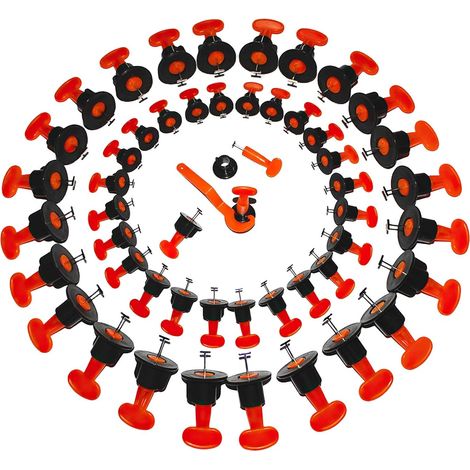 Fliesenausgleichsgerät, Fliesenpositionierungsgerät, 50-teiliges Nivellier- und Nivellierungssystem-Set, wiederverwendbares Fliesenausgleichsgerät-Set. (Gewichtung) (1/4)