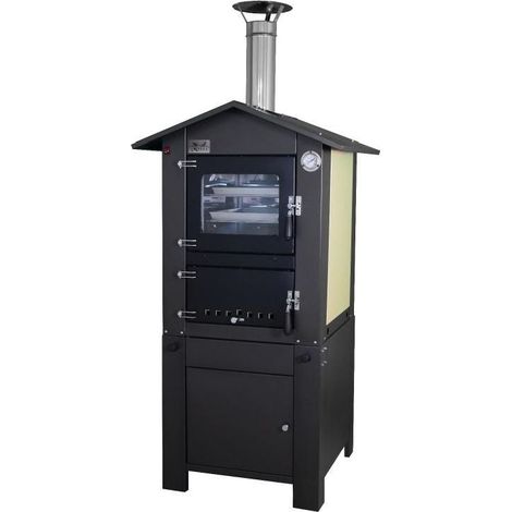 Holzofen "Made in Italy" für Pizzen im Freien aus Edelstahl mit Rädern (1/5)