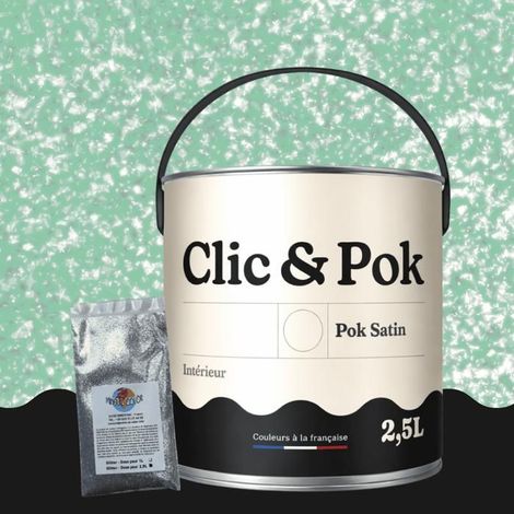 Peinture Effet Pailleté pour Murs & Plafonds - POK PAILLETTE - 2,5L - Menthe Verte (1/4)