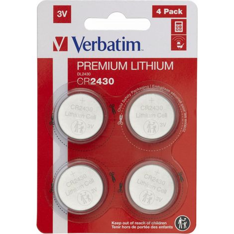 1x4 Verbatim CR 2430 Lithium Batterie 49534