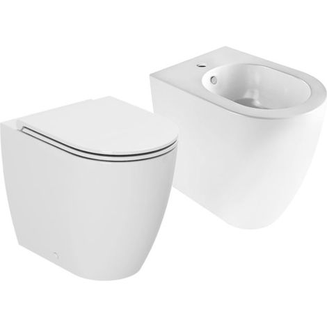Sanitari Comoda filomuro senza brida cm. 50x36 con sedile sottile