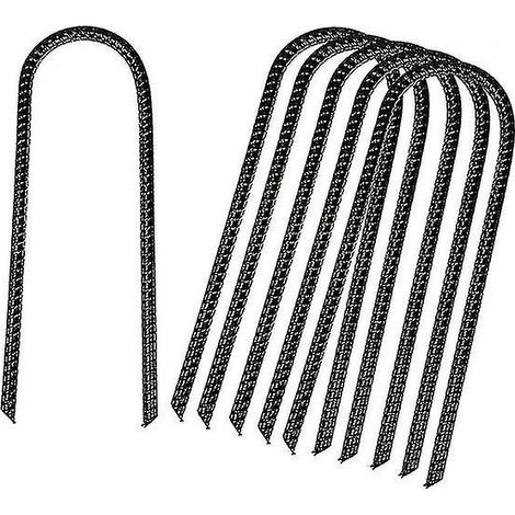 8 pièces ancres en U en métal lourd pour trampoline, piquets de fixation solides. (1/2)