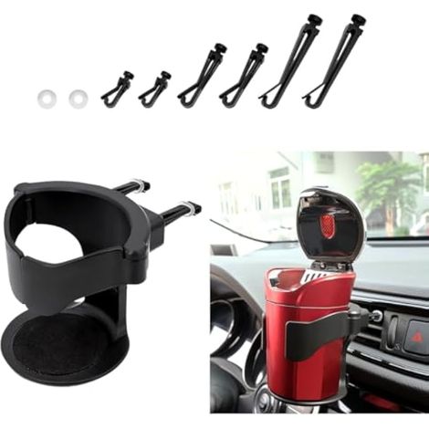 Ohleats Porte-gobelet pour grille d'aération de voiture, extensible avec 3 types de clips de montage, support de boisson pour café, eau, jus, thé, accessoires de voiture (1/5)