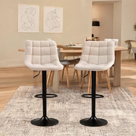 Tabouret de bar beige en polyester 48 x 47 x 115,5 cm (1/5)