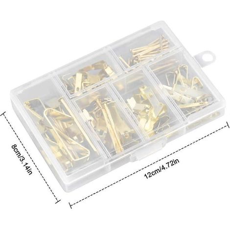 Set mit 130 Metallwandhaken für Bilder und Rahmen, inklusive Nagelset. (1/4)