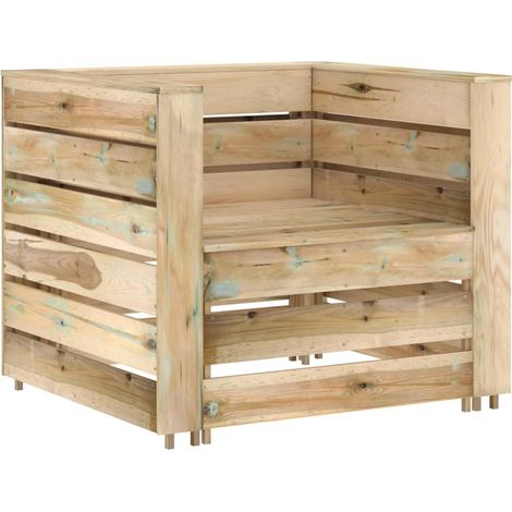 INLIFE Salon de jardin palette 2 pcs Bois de pin imprégné (1/5)