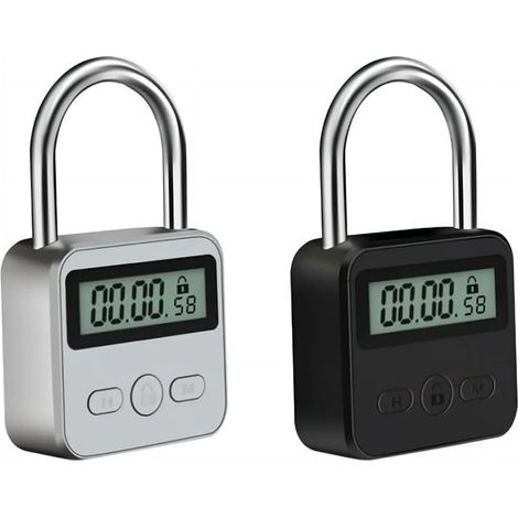 Cadenas à minuterie rechargeable avec écran LCD haute visibilité (1/5)