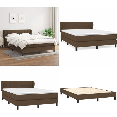 Boxspringbett mit Matratze Dunkelbraun 140x200 cm Stoff - Boxspringbett - Doppelbett - Bettenrahmen - Lattenrost - Matratze - Home & Living (1/5)